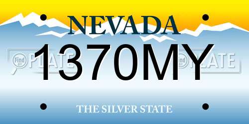1370MY Nevada License Plate