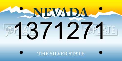 1371271 Nevada License Plate