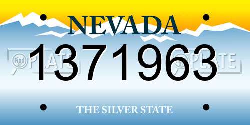 1371963 Nevada License Plate
