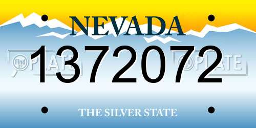 1372072 Nevada License Plate