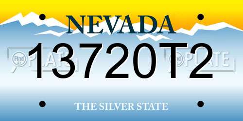 13720T2 Nevada License Plate