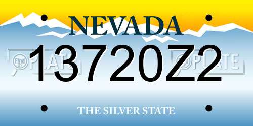13720Z2 Nevada License Plate