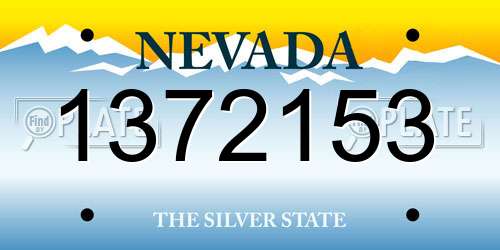 1372153 Nevada License Plate