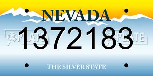 1372183 Nevada License Plate