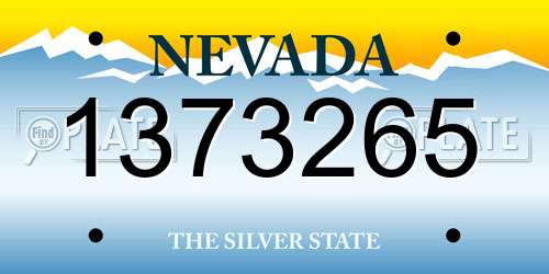 1373265 Nevada License Plate