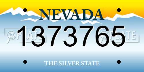 1373765 Nevada License Plate