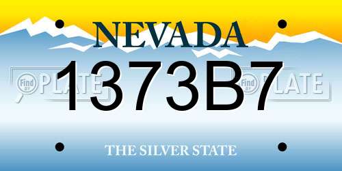 1373B7 Nevada License Plate