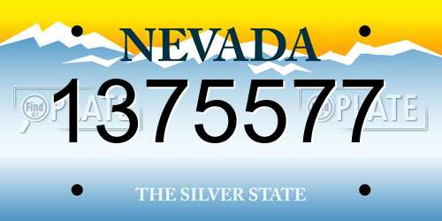 1375577 Nevada License Plate