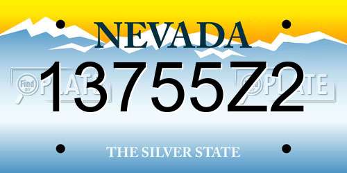 13755Z2 Nevada License Plate
