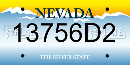 13756D2 Nevada License Plate
