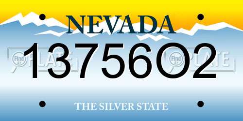 13756O2 Nevada License Plate