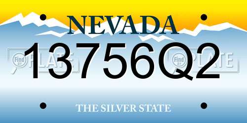 13756Q2 Nevada License Plate