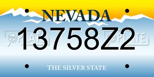 13758Z2 Nevada License Plate
