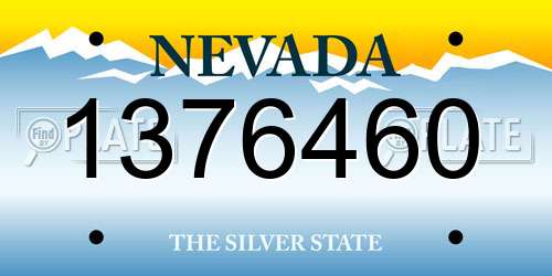 1376460 Nevada License Plate