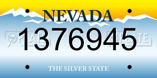 1376945 Nevada License Plate