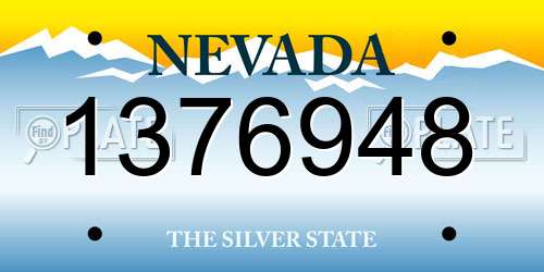1376948 Nevada License Plate