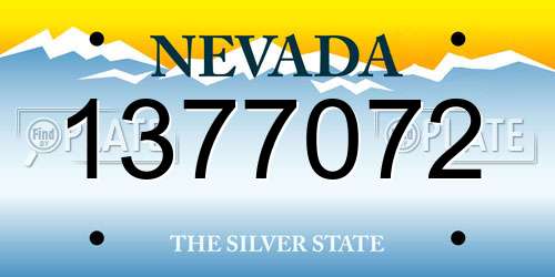 1377072 Nevada License Plate