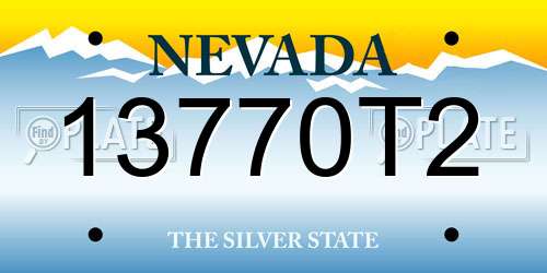 13770T2 Nevada License Plate