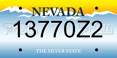13770Z2 Nevada License Plate