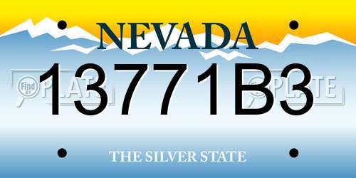 13771B3 Nevada License Plate