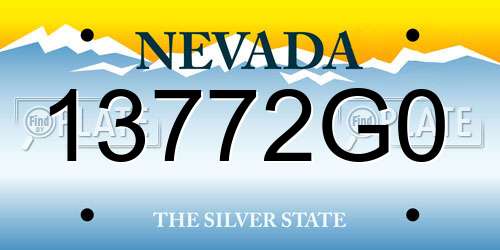 13772G0 Nevada License Plate