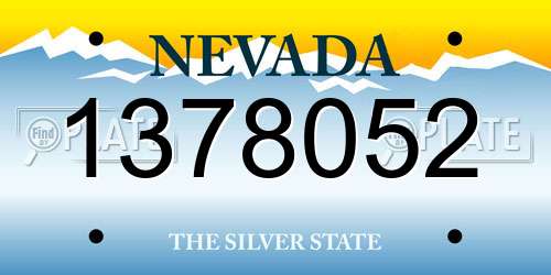 1378052 Nevada License Plate