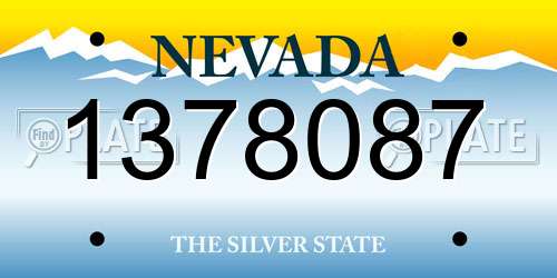 1378087 Nevada License Plate