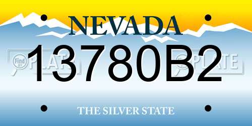 13780B2 Nevada License Plate