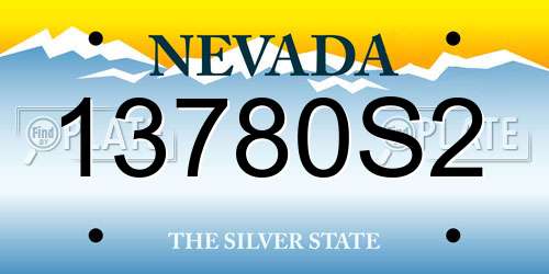 13780S2 Nevada License Plate