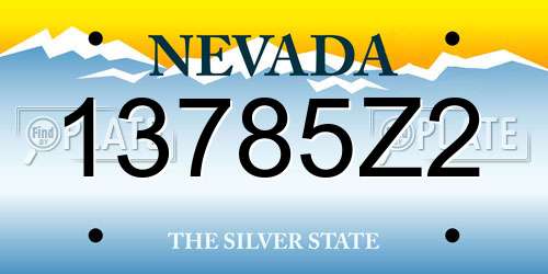 13785Z2 Nevada License Plate