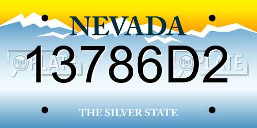 13786D2 Nevada License Plate