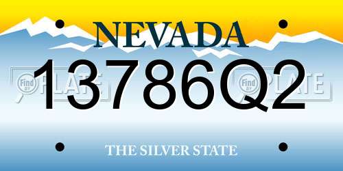 13786Q2 Nevada License Plate