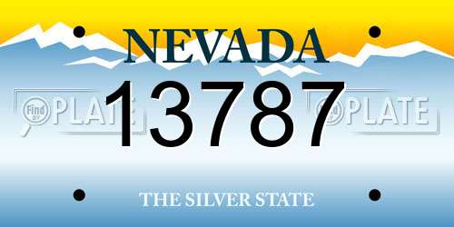 13787 Nevada License Plate