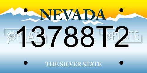 13788T2 Nevada License Plate