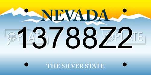 13788Z2 Nevada License Plate