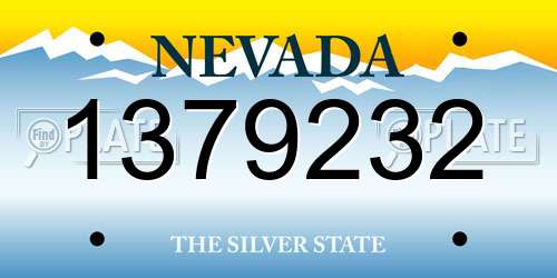 1379232 Nevada License Plate