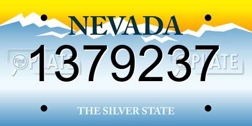 1379237 Nevada License Plate
