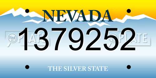 1379252 Nevada License Plate