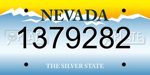 1379282 Nevada License Plate