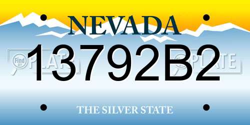 13792B2 Nevada License Plate