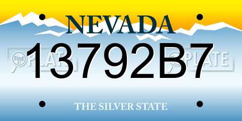13792B7 Nevada License Plate