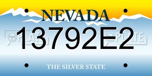 13792E2 Nevada License Plate