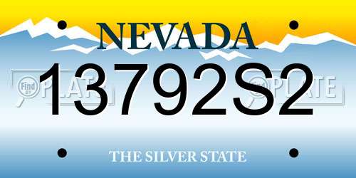 13792S2 Nevada License Plate