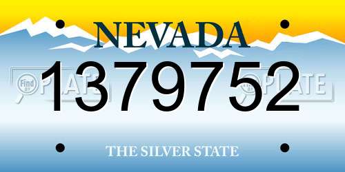 1379752 Nevada License Plate