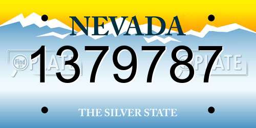 1379787 Nevada License Plate
