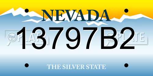 13797B2 Nevada License Plate