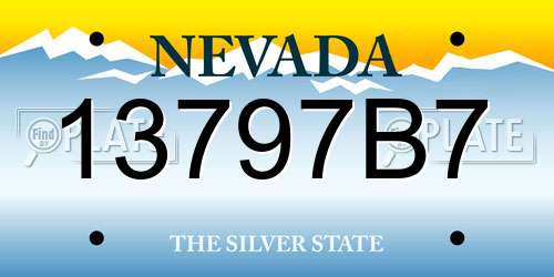 13797B7 Nevada License Plate