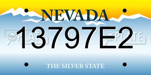 13797E2 Nevada License Plate