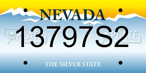 13797S2 Nevada License Plate