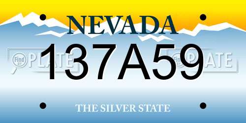 137A59 Nevada License Plate